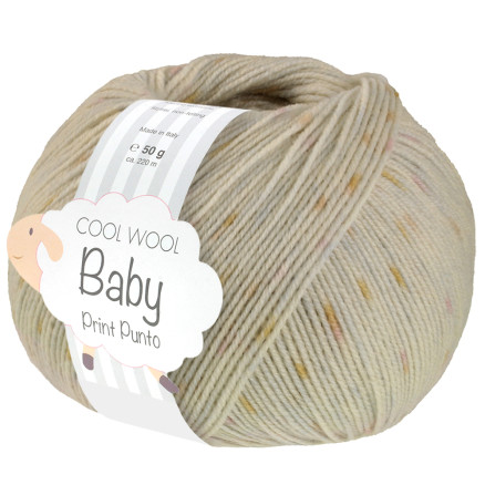 Lana Grossa Cool Wool baby Garn Print 373 Beige/Gelb/Blau/Violett von Lana Grossa