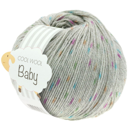 Lana Grossa Cool Wool Babygarn Print 358 Hellgrau/Orange/Türkis/Grün/C von Lana Grossa