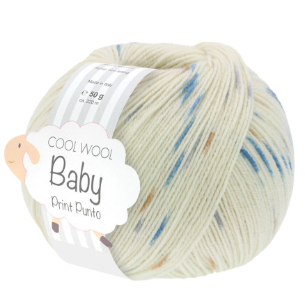 Lana Grossa Cool Wool Babygarn Print 364 Creme/Camel/Hellgrau/Dunkelgr von Lana Grossa
