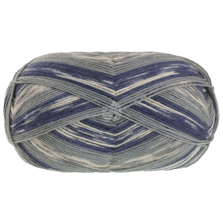 Lana Grossa Meilenweit 100 Denim Mix Garn 4659 Hellgrau/Nachtblau/Hellgrau/Grau von Lana Grossa
