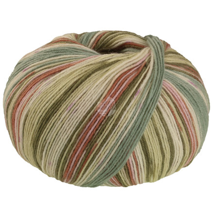 Lana Grossa Meilenweit 100 SETA Giappone Garn 3383 Rosa/Grau-Grün/Ecru/Olive/Eggshell/Nougat von Lana Grossa