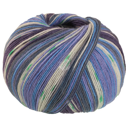 Lana Grossa Meilenweit 100 SETA Giappone Garn 3385 Blau Violett/Weiß/Klar Blau/Grau/Blau Lila/Grün von Lana Grossa