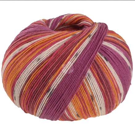 Lana Grossa Meilenweit 100 SETA Giappone Garn 3386 Braun/Fuchsia/Terracotta Rot/Ecru/Grau/Mandarin/Rot Lila von Lana Grossa