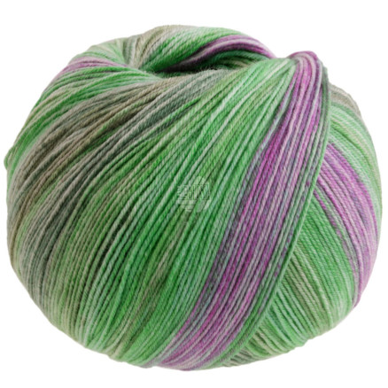 Lana Grossa Meilenweit 100 SETA Piano Garn 3612 Moosgrün/Jade/Weißgrün/Fuchsia von Lana Grossa