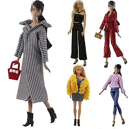 Lance Home Puppenkleidung, 5 Sets, modische Outfits, Herbstkleider, Frühlingskleidung, Pullover, Hose, Socken, Tasche für 29 cm Puppen, Accessoires, Babygeschenke (B) (B) von Lance Home