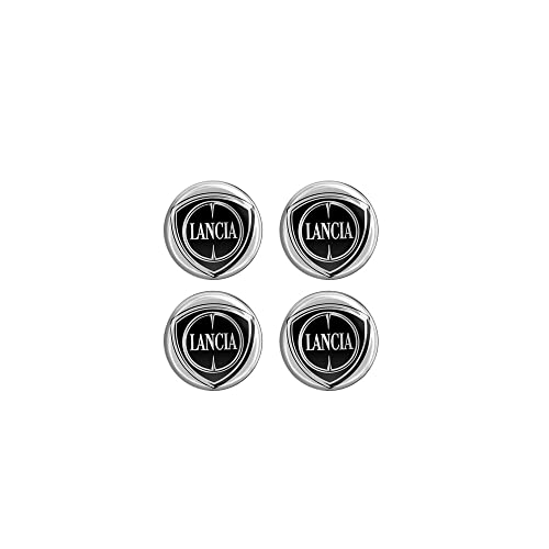 Lancia 21280 3D-Aufkleber, offizielles Logo, schwarz, Durchmesser 9 mm, 4 Stück von Lancia