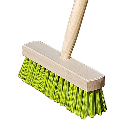 Land-Haus-Shop Kindergartengeräte 1 von 8, Kinder Garten Werkzeuge Geräte Schaufel, Besen, Rechen, Laubbesen, Harke, Grubber, Doppelhacke, Spaten, Metall mit Holzstiel (Besen Holz Natur Grün) von Land-Haus-Shop