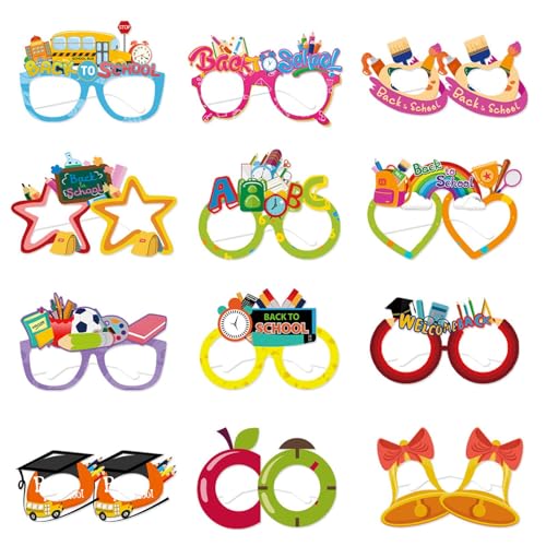 12 Stück Einschulung Deko 2025, Schulkind Brille, Einschulungsdeko Papier Partybrille, Deko Einschulung Junge 2025, Schulanfang Deko Für Schulbeginn Schulstart Dekoration Schule Jungs Mädchen 12 Stück Einschulung Deko 2025, Schulkind Brille, Einschulungsdeko Papier Partybrille, Deko Einschulung Junge 2025, Schulanfang Deko Für Schulbeginn Schulstart Dekoration Schule Jungs Mädchen von LandReCol