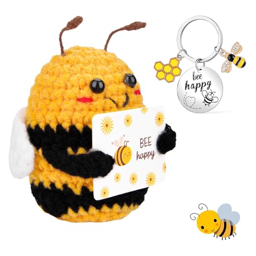 2 Stück Pocket Hug Biene Glücksbringer Geschenke, Glücksbringer Geschenk für Freundin, Emotionale & Lustige Positive Energy Kartoffel Pocket Hug Geschenke, Persönliches Geschenkidee für Frauen von LandReCol