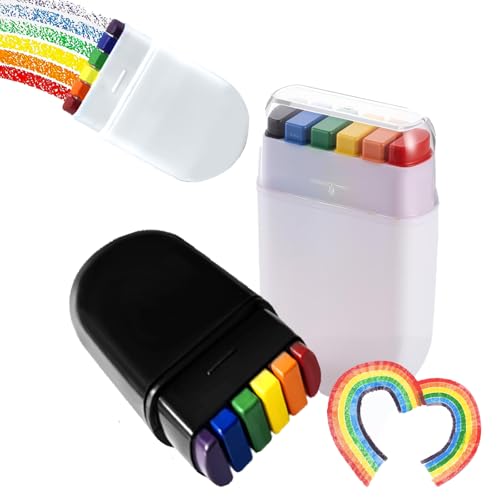 2 Stück Regenbogen Farbstifte, Pride Merch, für LGBTQ Pride Outfits, Regenbogen Deko, Regenbogen Flag, Accessoires und Regenbogen Deko, für Pride Paraden und Feste von LandReCol