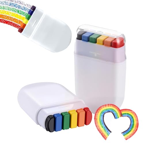 2 Stück Regenbogen Schminke, Pride Merch, Gesichtsstifte für LGBTQ Pride Outfits, Regenbogen Deko, Regenbogen Flag, Accessoires und Regenbogen Deko, für Pride Paraden und Feste von LandReCol
