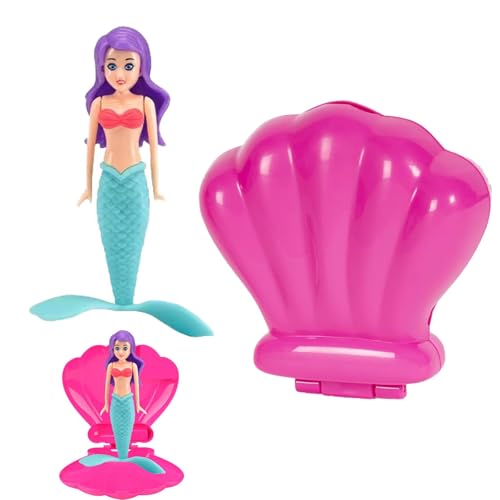 2-Teiliges Mermaid Toy Pool Set, Meerjungfrau Toy und Rosa Muschel Toy, Swimming Pool Accessories & Mermaid Toy Kids Pool Toys, Agical Floating Shell Gifts Little Mermaid Schwimmbäder Party Supplies von LandReCol