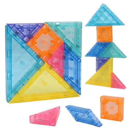 Haftendes Tangram-Set | Geduldspiel für kreative Köpfe, Intelligenter Taschenbegleiter (9,8 cm x 9,8 cm x 1,2 cm)​ von LandReCol