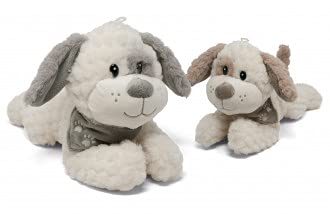 Landahl & Baumann extra kuscheliger Plüschhund Kuscheltier 31cm mit Halstuch mit Strukturplüsch Stofftier von Landahl & Baumann