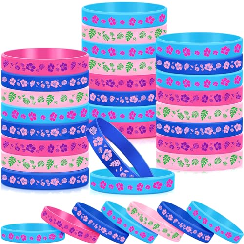 Landical 24 Stück Cartoon-tropische Partygeschenke, hawaiianische Elemente, Palmblätter, Hibiskusblumen, Muster, Silikon-Armbänder, Animations-Thema, Geburtstagsdekorationen für Hochzeit, Brautparty Landical 24 Stück Cartoon-tropische Partygeschenke, hawaiianische Elemente, Palmblätter, Hibiskusblumen, Muster, Silikon-Armbänder, Animations-Thema, Geburtstagsdekorationen für Hochzeit, Brautparty von Landical