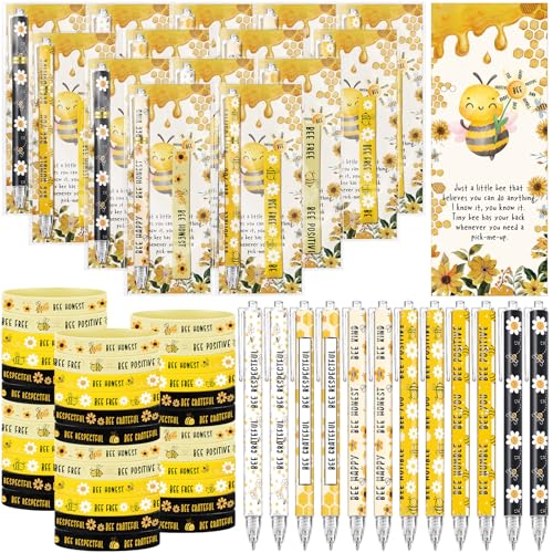 Landical 36 Sets Bienen-Partygeschenke, Honigbienen-Kugelschreiber und Silikon-Armbänder mit motivierenden Lesezeichen, inspirierende Geschenke für Bienen-Thema, Geburtstag, Babyparty, Abschlussfeier Landical 36 Sets Bienen-Partygeschenke, Honigbienen-Kugelschreiber und Silikon-Armbänder mit motivierenden Lesezeichen, inspirierende Geschenke für Bienen-Thema, Geburtstag, Babyparty, Abschlussfeier von Landical
