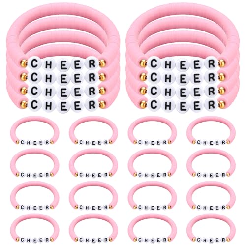 Landical Y2k Heishi Freundschaftsarmbänder für Mädchen (Rosa), stapelbar, mit Tonperlen, 24 Stück von Landical