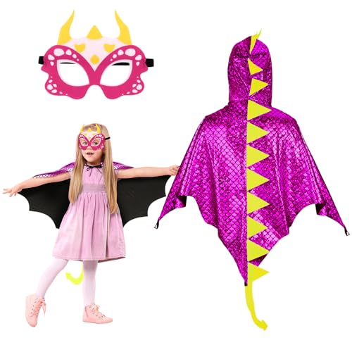 Landifor 2 Stück Dinosaurier Kostüm Kinder Dinokostüm Drachenflügel Umhang mit Maske Dino Kinderkostüm Dinosaurierkostüm für Mädchen Jungen Halloween Fasching Karneval Cosplay Maskerade Landifor 2 Stück Dinosaurier Kostüm Kinder Dinokostüm Drachenflügel Umhang mit Maske Dino Kinderkostüm Dinosaurierkostüm für Mädchen Jungen Halloween Fasching Karneval Cosplay Maskerade von Landifor