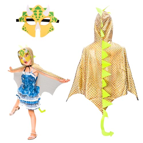 Landifor 2 Stück Dinosaurier Kostüm Kinder Dinokostüm Drachenflügel Umhang mit Maske Dino Kinderkostüm Dinosaurierkostüm für Mädchen Jungen Halloween Fasching Karneval Cosplay Maskerade Landifor 2 Stück Dinosaurier Kostüm Kinder Dinokostüm Drachenflügel Umhang mit Maske Dino Kinderkostüm Dinosaurierkostüm für Mädchen Jungen Halloween Fasching Karneval Cosplay Maskerade von Landifor