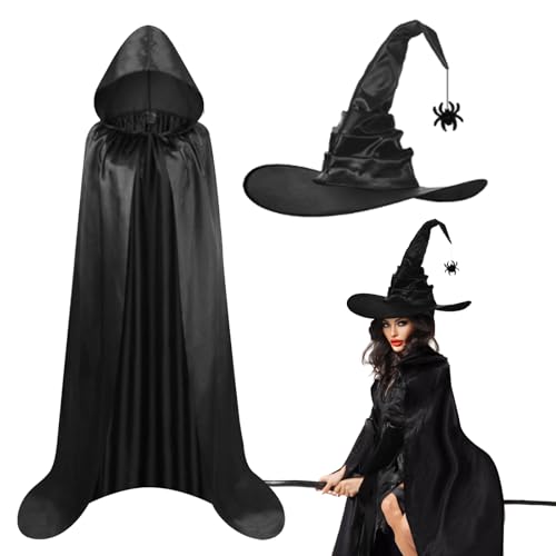 Landifor 2 Stück Hexenkostüm Kinder Halloween Hexen Kostüm Mädchen Schwarz Zauberer Umhang mit Hexenhut Hexe Kinderkostüm für Halloweenparty Karneval Fasching Maskerade Hexennacht Cosplay Landifor 2 Stück Hexenkostüm Kinder Halloween Hexen Kostüm Mädchen Schwarz Zauberer Umhang mit Hexenhut Hexe Kinderkostüm für Halloweenparty Karneval Fasching Maskerade Hexennacht Cosplay von Landifor