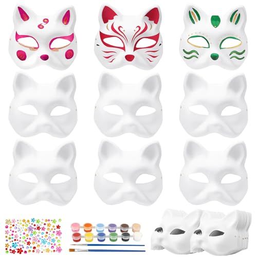Landifor 20 Stück Katzenmasken Bastelset Kinder Katzen Papiermasken zum Bemalen DIY Katzen Masken zum Basteln Weiße Halbmasken Kreativset Geschenk für Junge Mädchen Halloween Karneval Maskerade Landifor 20 Stück Katzenmasken Bastelset Kinder Katzen Papiermasken zum Bemalen DIY Katzen Masken zum Basteln Weiße Halbmasken Kreativset Geschenk für Junge Mädchen Halloween Karneval Maskerade von Landifor