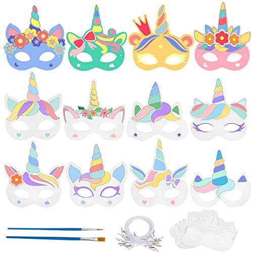 Landifor 24 Stücke Einhornmasken Kinder Bastelset Einhorn Papiermasken zum bemalen Kindermasken Kreative Kunsthandwerk für Geburtstage Halloween Karneval Motto Party Mitgebsel Landifor 24 Stücke Einhornmasken Kinder Bastelset Einhorn Papiermasken zum bemalen Kindermasken Kreative Kunsthandwerk für Geburtstage Halloween Karneval Motto Party Mitgebsel von Landifor