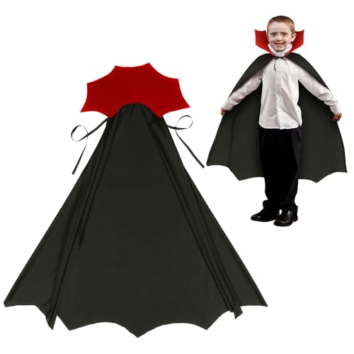 Landifor Vampir Kostüm Kinder Schwarz Rot Doppelseitig Vampir Umhang Dracula Cape mit Kragen Zauberumhang Devil Faschingskostüm für Junge Mädchen Fasching Karneval Maskerad Halloween Cosplay Landifor Vampir Kostüm Kinder Schwarz Rot Doppelseitig Vampir Umhang Dracula Cape mit Kragen Zauberumhang Devil Faschingskostüm für Junge Mädchen Fasching Karneval Maskerad Halloween Cosplay von Landifor