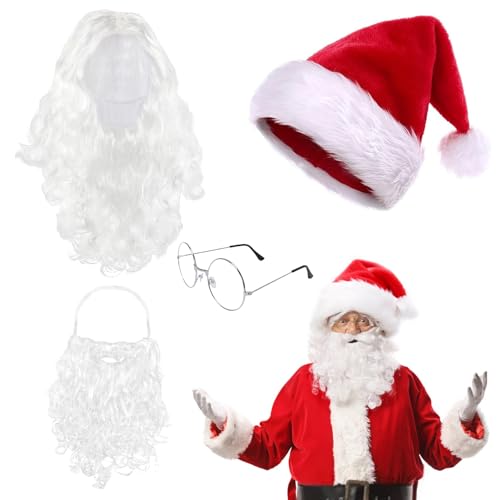 Landifor Weihnachtsmann Kostüm Erwachsene Weihnachtsmannkostüm mit Bart Perücke Mütze Brille Nikolauskostüm Santa Claus Cosplay Kleidung Zubehör für Weihnachten Heiligabend Weihnachtsparty Landifor Weihnachtsmann Kostüm Erwachsene Weihnachtsmannkostüm mit Bart Perücke Mütze Brille Nikolauskostüm Santa Claus Cosplay Kleidung Zubehör für Weihnachten Heiligabend Weihnachtsparty von Landifor