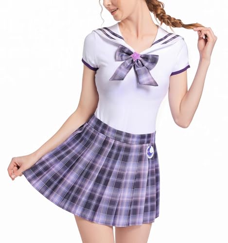 Landofgenie Bodysuit Damen Onesie Für Erwachsene Snap Schritt Magic Cosplay Pyjama Rock Set Lila 4XL Landofgenie Bodysuit Damen Onesie Für Erwachsene Snap Schritt Magic Cosplay Pyjama Rock Set Lila 4XL von Landofgenie