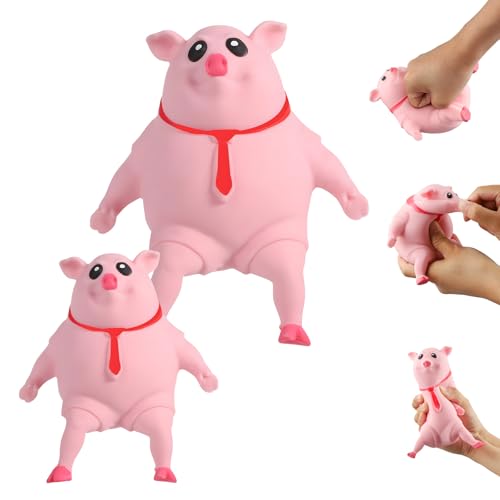 Landrain 2 Stück Schweinchen Squeeze Toy, Antistress Spielzeug, Squishy Anti Stress Schwein von Landrain