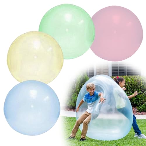 Landrain 4 Stück Aufblasbarer Reißfester Bubble Ball, Reissfester Bubble Ballon zum Befüllen, Wwasserball Groß Wiederverwendbarer (4) Landrain 4 Stück Aufblasbarer Reißfester Bubble Ball, Reissfester Bubble Ballon zum Befüllen, Wwasserball Groß Wiederverwendbarer (4) von Landrain