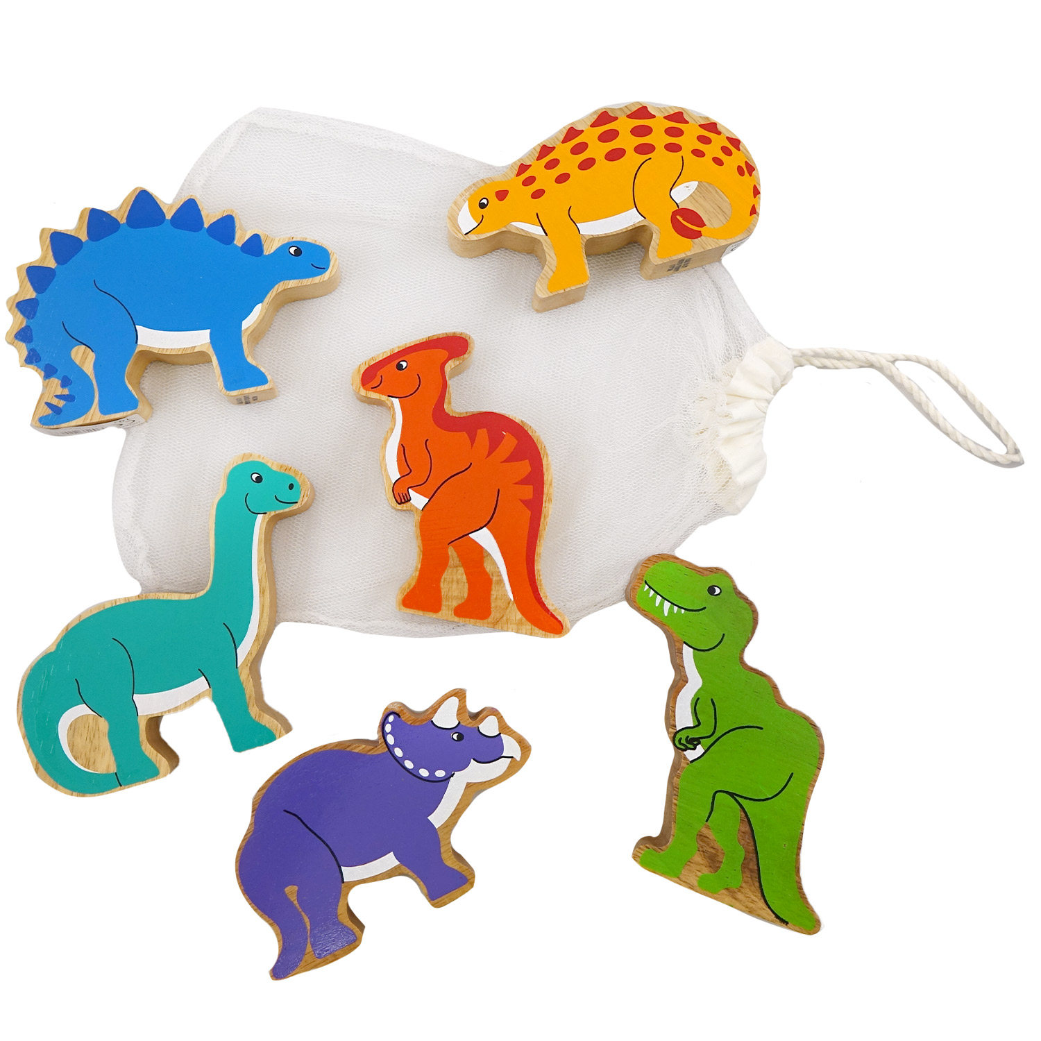 Lanka Kade Holztiere bedruckt im Beutel 6-teilig - Dinos Lanka Kade Holztiere bedruckt im Beutel 6-teilig - Dinos von Lanka Kade
