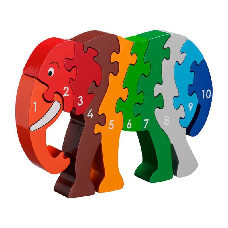 Lanka Kade kleines Zahlenpuzzle (1-10) - Elefant von Lanka Kade