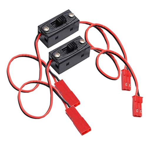 Lanko 2 Stück Ein-/Ausschalter, Empfänger JST, Anschluss für RC 1/10 1/8, Auto-Tracker, Geländefahrzeug, Multirotor-Flugzeug von Lanko