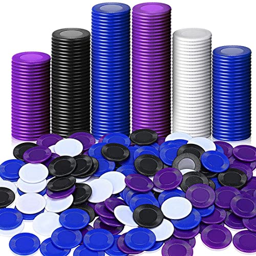 Lanko 400 Stück Kunststoff-Pokerchips, Spielkarten, 4 Farben, Zählkarte zum Spielen, Zählen von Bingo-Spielsteinen, 2 von Lanko