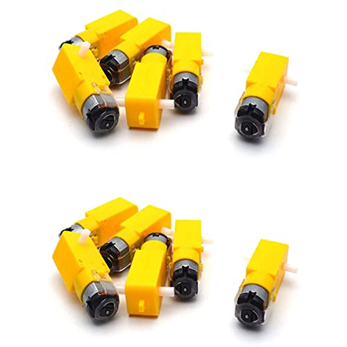 Lanko Getriebemotor mit Doppelwelle 3-6 V TT Motor für intelligenten Auto-Roboter, 12 Stück (I) von Lanko