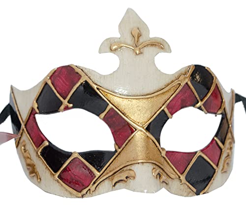 LannaKind Handgefertigte Venezianische Maske Augenmaske Colombina Damen und Herren (C08 Schwarz) von LannaKind