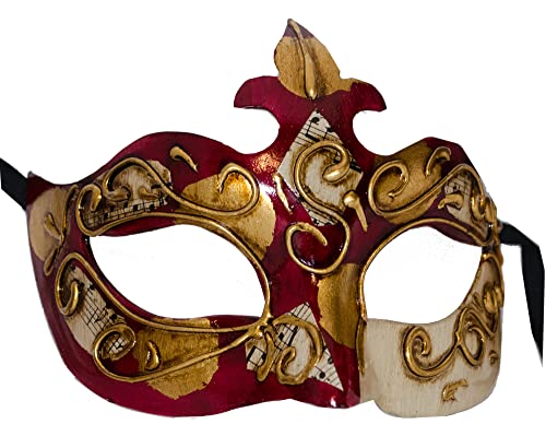 LannaKind Handgefertigte Venezianische Maske Augenmaske Colombina Maskerade Ballmaske Damen und Herren (C03 rot) von LannaKind