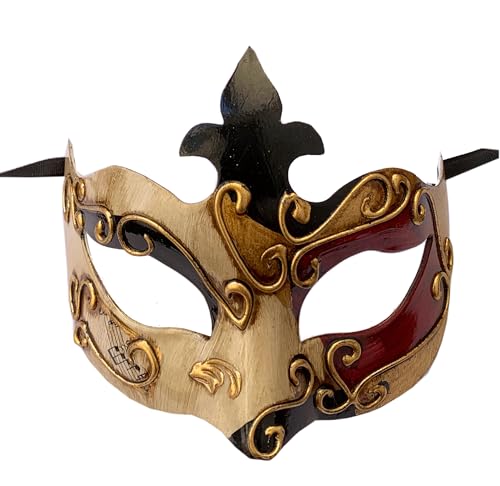 LannaKind Handgefertigte Venezianische Maske Augenmaske Colombina Maskerade Ballmaske Damen und Herren (C03 rot) von LannaKind