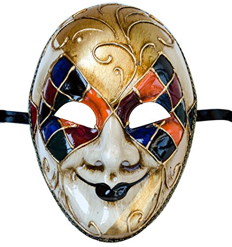 Lannakind Venetian Mask Face Mask Joker Men's Masquerade Carnival Fancy Dress Wall Decoration (J04e) von Lannakind