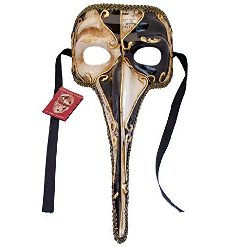 Handgefertigte venezianische Maske Lange Nase Ballmaske Karnival Fasching Herren (N04) von LannaMask