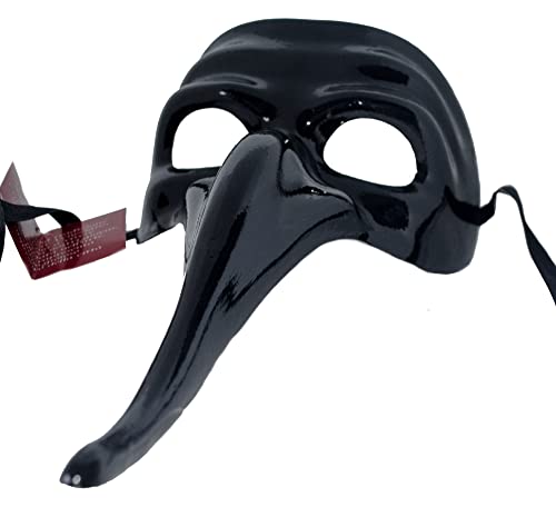 Handgefertigte venezianische Maske Lange Nase Ballmaske Maskerade Ballmaske Fasching Herren (N01) von LannaMask