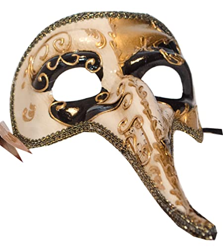 Handgefertigte venezianische Maske Lange Nase Ballmaske Maskerade Karnival Fasching Herren (N02) von LannaMask