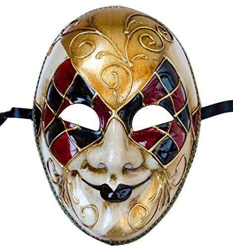 Lannakind Venetian Mask Face Mask Joker Men's Masquerade Carnival Fancy Dress Wall Decoration (J05e) von Lannakind