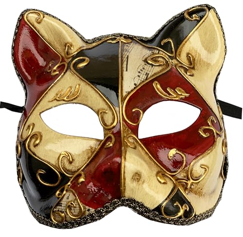 Lannakind Venezianische Maske Gesichtsmaske Katzenmaske Karneval Fasching (K4) von Lannakind