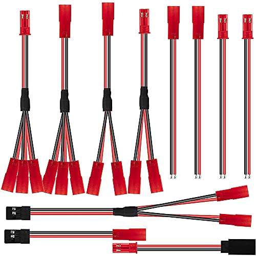 Lanonvy 11 STÜCKE JST Stecker Splitter JST Stecker Buchse Y Kabel JST zu JR Adapter für -4 RC Auto KüHlung LüFter ESC Batterie Motor von Lanonvy