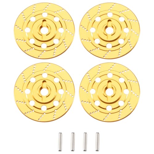 Lanonvy 4 StüCke Metall Bremse Scheibe Felgen Kasten Metall Hex Adapter 12Mm für 1/10 D4 On-Road Racing RC Auto Teile,Gold von Lanonvy