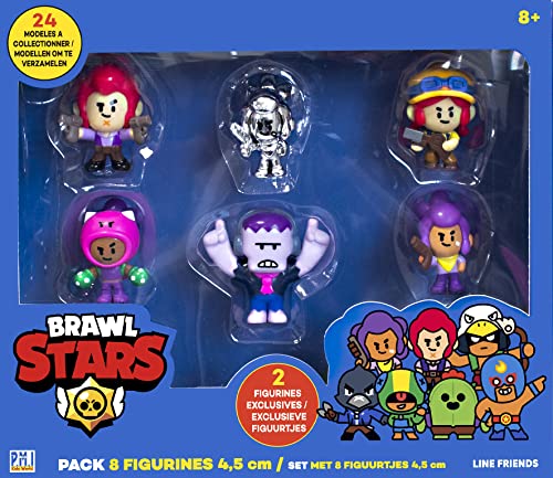 Lansay Brawl Stars – Packung mit 8 Figuren, 4,5 cm, Brawlers Team C, Videospielcharaktere, ab 8 Jahren von Lansay