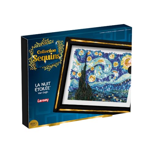 COLLECTION SEQUINS - Die Sternennacht - Van Gogh - Gestalte ein glitzerndes Sequin-Bild von Van Gogh - Inklusive Aufbewahrungsfach - Kreative Aktivität für Erwachsene und Jugendliche Ab 14 Jahren COLLECTION SEQUINS - Die Sternennacht - Van Gogh - Gestalte ein glitzerndes Sequin-Bild von Van Gogh - Inklusive Aufbewahrungsfach - Kreative Aktivität für Erwachsene und Jugendliche Ab 14 Jahren von Lansay