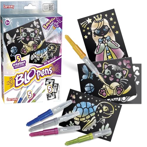 Lansay | BLOPENS Set METALLIC | Creatief Set voor kinderen met 5 metallic blaasmarkers, sjablonen & zwart Papier | Magisch Airbrush-Effect | Glanzende tekeningen vanaf 5 jaar Lansay | BLOPENS Set METALLIC | Creatief Set voor kinderen met 5 metallic blaasmarkers, sjablonen & zwart Papier | Magisch Airbrush-Effect | Glanzende tekeningen vanaf 5 jaar von Lansay